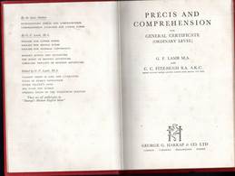 Précis And Comprehension For Géneral Certificate - 1960 - Lingua Inglese/ Grammatica