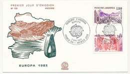 ANDORRE => Enveloppe FDC =>1,80 Et 2,60 EUROPA 1983 - Principat D'Andorra - 7 Mai 1983 - FDC