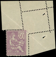 ** VARIETES - 115   Mouchon, 30c. Violet, Cdf, Variété De PIQUAGE, TB - Unused Stamps