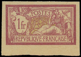 ** VARIETES - 121a  Merson,  1f. Lie De Vin Et Olive, NON DENTELE, Papier GC, Petit Bdf, TB - Unused Stamps