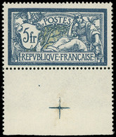 ** VARIETES - 123a  Merson,  5f. Bleu Et Olive, Bdf Avec CROIX De REPERE, TTB - Unused Stamps