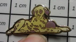 1720 Pin's Pins / Beau Et Rare / ANIMAUX / CHIEN DALMATIEN BLANC ET LILAS - Animaux