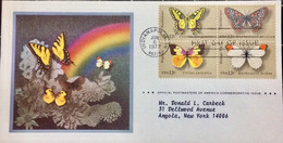 USA 1977, FIRST DAY COVER, 4 DIFFERENT BUTTERFLY, INDIANAPOLIS CITY CANCEL. - Lettres & Documents