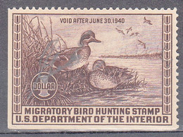 UNITED STATES  SCOTT NO RW6  USED  YEAR  1939 - Duck Stamps