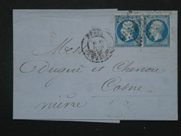 183 FRANCE BELLE LETTRE 1865 ETOILE DE PARIS N°4  A  COSNE + PAIRE DE N°29+ AFFRANCH. INTERESSANT - 1862 Napoléon III