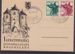 Luxembourg - Carte Postale De 1944 - Oblit Luxembourg Sur Timbres Du Reich - - 1940-1944 Occupation Allemande