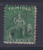 Trinidad & Tobago: 1862/63   Britannia     SG62    6d   Deep Green  [Perf: 11½][Thick Paper]   Used - Trinité & Tobago (...-1961)