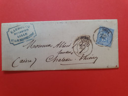 Lettre D'Huissier De Lille ( Avec Texte ) Pour Château Thierry En 1877 Avec Sage 25ct - N 210 - 1877-1920: Periodo Semi Moderno