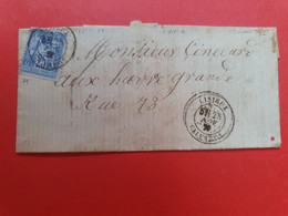 Lettre De Lisieux ( Avec Texte Acte De Naissance De 1847 ) Pour Le Havre En 1877  - N 214 - 1877-1920: Semi Modern Period