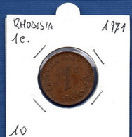 RHODESIA - 1 Cent 1971  -  See Photos - Km 10 - Rhodesia