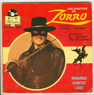 LIVRE DISQUE 45 TOURS + RECIT A LIRE ET ECOUTER.AVENTURE DE ZORRO.1985. PATRICK PREJEAN. - Spezialformate