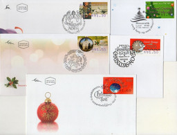 Israel 2004-8 Christmas ATM, Machine Vended Labels 5 FDC's - Vignettes D'affranchissement (Frama)