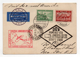 !!! 1ER VOL EUROPE - AMERIQUE DU SUD, CARTE PAR AVION DE FRIEDRICHSHAFEN POUR NEW PORT CACHET DOX DU 30/1/1931 - Airmail & Zeppelin