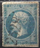 Empire Dentele No 22 Obl GC 2528 De MORANNES , Maine Et Loire Indice 7, Sur Petit Fragment TB - 1862 Napoleon III