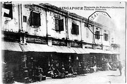 Singapour Malaisie Magasin Poteries Chinoises Cachet Paquebot Marseille à Yokohama 1927 - Malaysia