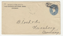 The Chicago National Bank Company Preprinted Letter Cover Posted 189? To Germany B221201 - Andere & Zonder Classificatie