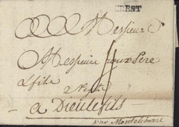 Drôme Marque Postale CREST Du 14 6 1788 Pour Dieulefit Taxe Manuscrite 4 Manuscrit "par Montélimar" - 1701-1800: Precursors XVIII