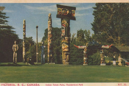 Victoria, British Columbia  Indian Totem Poles, Thunderbird Park - Victoria