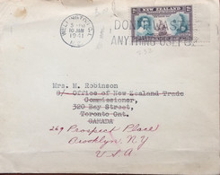 NEW ZEALAND 1941, COVER USED TO CANADA, MINISTRY OF DEFENCE ARM , HORSE & LION, TORONTO CITY CANCEL, WELINGTON, DO NOT W - Storia Postale