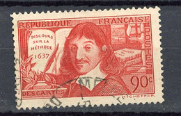 FR - Yv. N° 341,  (o)  Descartes: SUR LA METHODE  Cote  1,5  Euro BE   2 Scans - Usados
