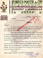 HONGRIE-HUNGARY-BUDAPEST-RARE LETTRE HEINRICH MAYER -SAMENGROSSHANDLUNG -V. AKADEMIA-COMBLAT GIRONDE-1925 - Andere & Zonder Classificatie