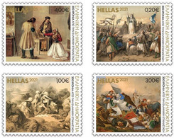 Greece 2021 The 200th Anniversary Of The Greek Revolution - Oaths And Sacrifices For Liberty Stamps 4v MNH - Ungebraucht