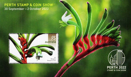 Australia - 2022 - Kangaroo Paw Flower - Perth Stamp And Coin Show '22 - Mint Souvenir Sheet - Neufs