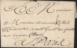 Loire Atlantique Marque Postale NANTES (35x6) 9 Juillet 1737 Taxe Manuscrite 6 Pour Paris - 1701-1800: Precursors XVIII