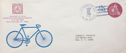 USA 1980, STATIONERY, ILLUSTRATE COVER USED,  “CYCLE” STATE COLLEGE CANCEL,AMERICAN PHILATELIC SOCIETY, - Covers & Documents