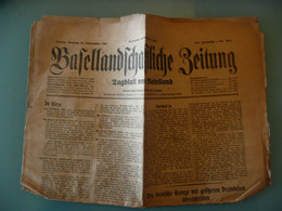JOURNAL BASELLANDSCHAFTLICHE ZEITUNG SCHWEIZ SUISSE BALE 25 SEPTEMBRE 1944 - Sonstige & Ohne Zuordnung