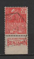 Timbre Obl. N° 272, Femme FACHI ,avec Bande Publicitaire Basse Les Jeunes Français Lisent BENJAMIN - Used Stamps