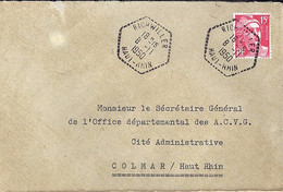 68 - HAUT RHIN - RICHWILLER  - TàD DE TYPE F7  De 1950  SUR L. - Manual Postmarks