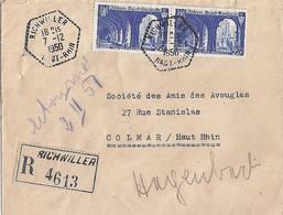 68 - HAUT RHIN - RICHWILLER  - TàD DE TYPE F7  De 1950  SUR L. REC - Manual Postmarks