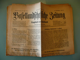 JOURNAL BASELLANDSCHAFTLICHE ZEITUNG SCHWEIZ SUISSE BALE 29 APRIL 1946 - Autres & Non Classés