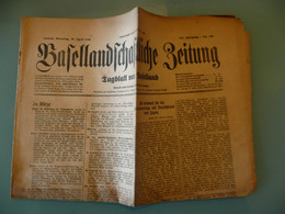 JOURNAL BASELLANDSCHAFTLICHE ZEITUNG SCHWEIZ SUISSE BALE 30 APRIL 1946 - Autres & Non Classés