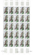 SAINT PIERRE ET MIQUELON COIN DATE FEUILLET DE 25 TIMBRES POSTES ANIMAUX VULPES RENARD  AMERIQUE - Unused Stamps
