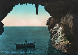 S. FELICE CIRCEO - CARTOLINA FG SPEDITA NEL 1956 - GROTTA DELL'UOMO IMPISO - BARCHINO - ANIMATA - Latina