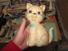 Cat Rubber Toy Plays When Squeezed BISERKA“ ZAGREB ART 206, EX-YUGOSLAVIA - Steiff Animals