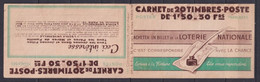 1942 - COUVERTURE De CARNET VIDE SANS LES TIMBRES (PETAIN) - LOTERIE NATIONALE - Old : 1906-1965