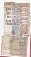Italie 8 Billets De 1000 Lire , Marco Polo Et Montessori, Billets Ayant Circulés - 1.000 Lire