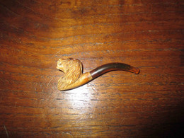 Ancienne Petite Pipe En Forme De Tête De Chien écume De Mer Fin XIX ème - Meerschaum Pipes