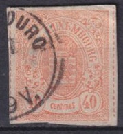 1865/1873 - LUXEMBOURG - YVERT N°23 OBLITERE - COTE = 80 EUR - - 1859-1880 Wapenschild