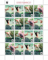 Sierra Leone 2022, WWF, Flamingos, Overprinted Green 2022, Sheetlet - Flamingo's