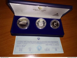 Jugoslavia 100 + 250 + 500 Dinara 1983 Winter Olympic Games Saraievo 1984 Yugoslavia Sarajevo Yougoslavie Silver Coins - Yugoslavia