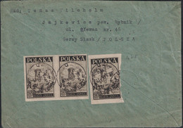 POLOGNE - LETTRE DE RYBNIK LE 16-9-1946 POUR LA CROIX ROUGE AGENCE DES PRISONNIERS DE GENEVE - SUISSE - AFFRANCHISSEMENT - Storia Postale