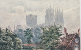 YORK MINSTER FROM THE CITY WALLS EARLY MORNING - York