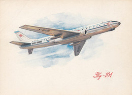 Aeroflot USSR Russia Airline Issue Postcard Tupolev TU-104 - 1946-....: Era Moderna