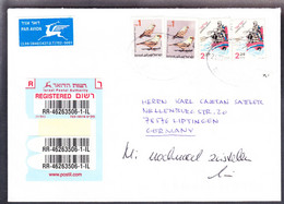 ISRAEL AERIEN RECOMMANDE AFFRANCHISSEMENT MULTIPLE 2002 - Storia Postale