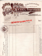 11- LEZIGNAN - RARE FACTURE REVEL PROPRIETAIRE VINS FINS DU MIDI-CHATEAU CAUMONT LE NEUF-CACHET MAIRIE 1898 - Alimentos