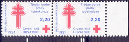CROATIA - HRVATSKA - RED CROSS - SOLIDARITY -  I + II  Type - **MNH - 1991 - Croatia